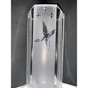 Strömbergshyttan BODA Crystal Vase Sweden Signed‎ Thick Glass Large Vase VTG